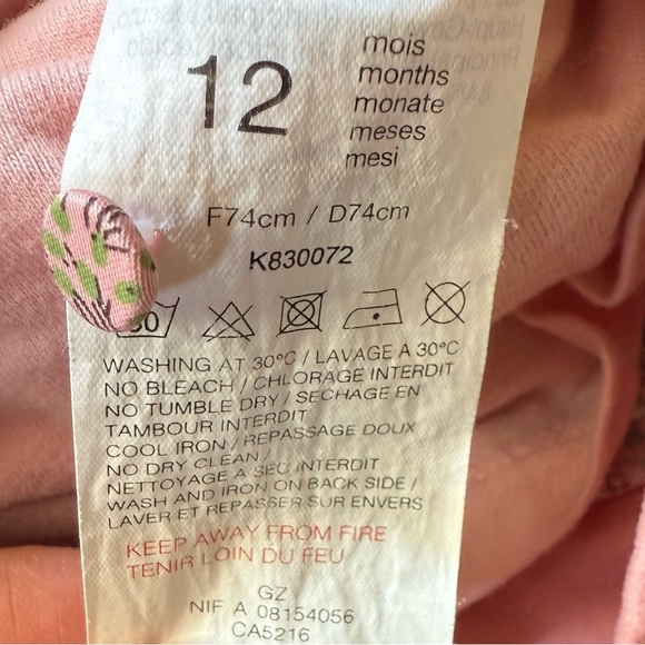 Kenzo Kids Pink Patched Dress - Size 12 Months - Picture 7 of 8